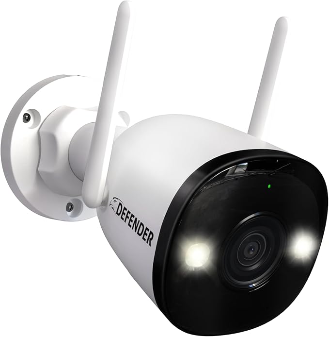 Defender AI Powered 4K Guard Pro 8MP WiFi 6/Bluetooth, Plug-in Power Wireless Security Camera Outdoor - Camera for Home Security with Smart AI Human Detection, Two-Way Talk, Works w/Guard App