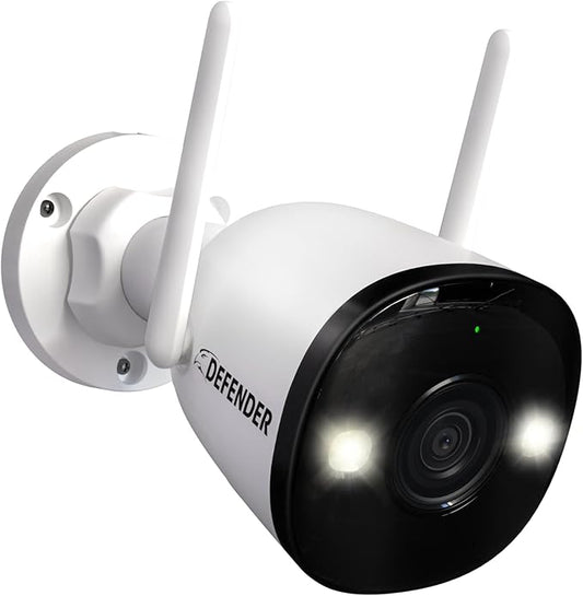 Defender AI Powered 4K Guard Pro 8MP WiFi 6/Bluetooth, Plug-in Power Wireless Security Camera Outdoor - Camera for Home Security with Smart AI Human Detection, Two-Way Talk, Works w/Guard App