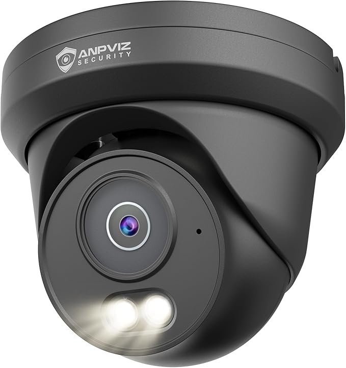 Anpviz 4K 8MP PoE Security IP Camera Outdoor, AI Human Vehicle Detection, 100FT Smart Dual Light Color Night Vision, Built-in Mic, 2.8mm Lens, IP66 Waterproof, NDAA Compliant, Black (U Series)
