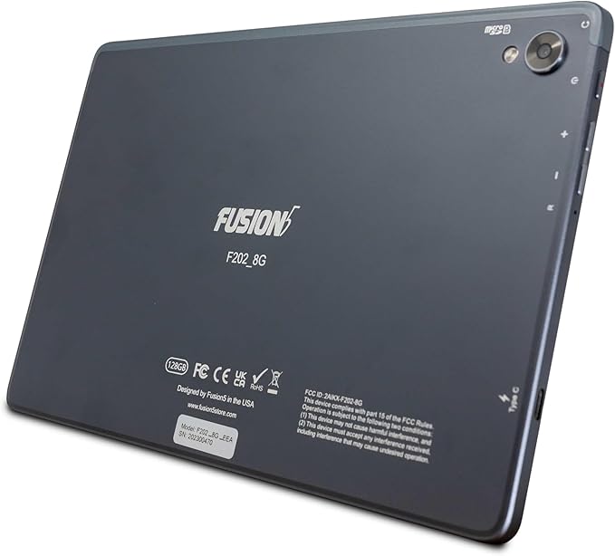 Fusion5 10.1" Android Tablet with Octa-core Processor - Android 13, 8GB RAM 128GB Storage, Full HD, 10 Inch, Touchscreen, Dual-Band WiFi, Dual Cameras, USB Type C, Fast Charging, Slim & Stylish