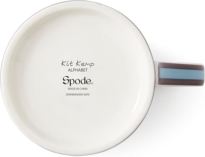 Spode Kit Kemp 12oz Mug, I Initial - Fine China Coffee Cup with Floral Alphabet Design, Custom Letter Mug for Unique Gift Giving - Personalized Kitchen Drinkware, Dishwasher Safe & Stylish