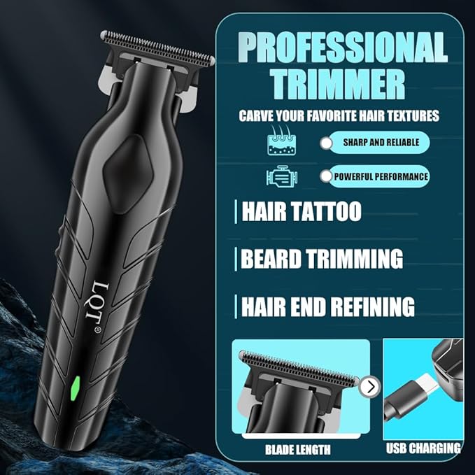 Hair Clippers for Men, Professional Mens Hair Clipper Set with LED Display, Cordless Beard Trimmer Grooming Kit with Multiple Guide Combs, Cape, Storage Bag for Home & Salon Use
