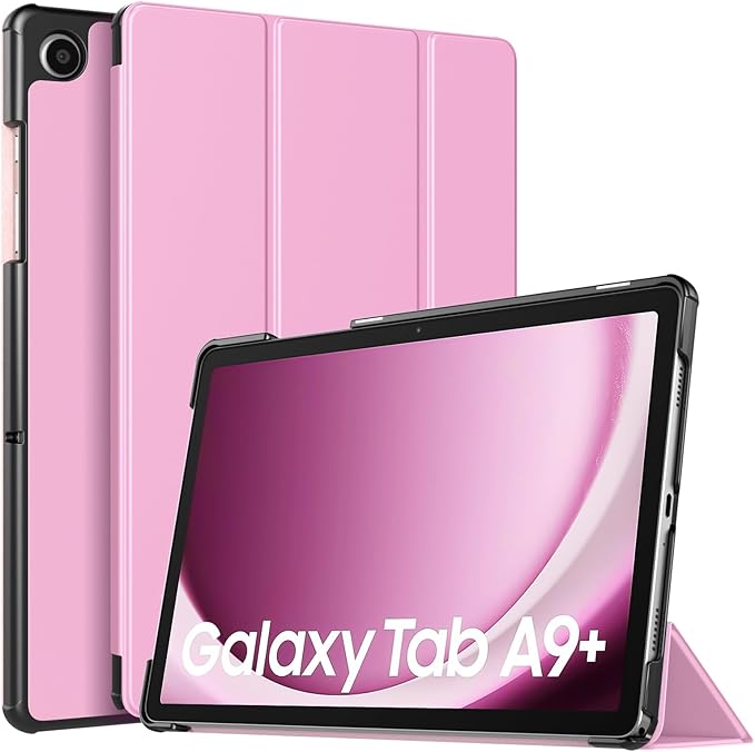 TiMOVO Case for Samsung Galaxy Tab A9+/A9 Plus 11 Inch 2023, Slim Lightweight Stand Hard Back Shell Protective Cover for Galaxy Tab A9+ Tablet SM-X210/X216/X218, Auto Wake/Sleep, Flowers Pink
