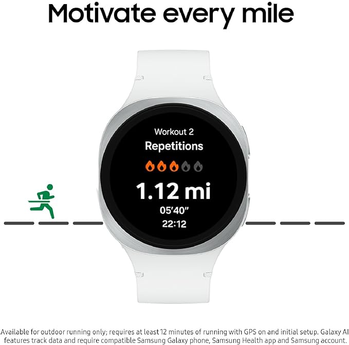Samsung Galaxy Watch 8 (2025) 44mm LTE Smartwatch, Cushion Design, Fitness Tracker, Sleep Coaching, Running Coach, Energy Score, Heart Rate Tracking, Silver [US Version, 2 Yr Warranty]
