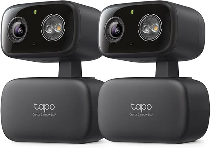 Tapo 2K 3MP Pan/Tilt Indoor/Outdoor Security Camera, Free Person/Baby Cry Detect & Track, 360° View, Night Vision, SD/Cloud Storage, Works w/Alexa & Google Assistant, HybridCam 360, Black (2-Pack)