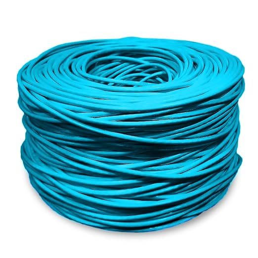 Dripstone CAT6 Ethernet Cable 1000ft Bulk Network LAN Wire 23AWG Solid UTP 550MHz High-Speed Internet Cable Gaming, Streaming, Office, Home Use, Pull Box, Cat6 Bulk, Stable Connectivity - Aqua