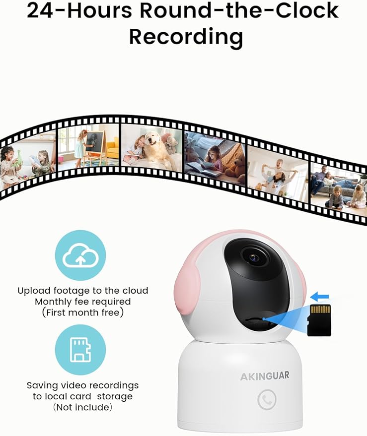 2K 3MP Security Camera Indoor Wireless, 360° Cameras for Home Security Indoor with Motion Detection, Pet Cam with Phone App, Baby Monitor-Night Vision, One-Touch Call, 2-Way Talk, Works with Alexa