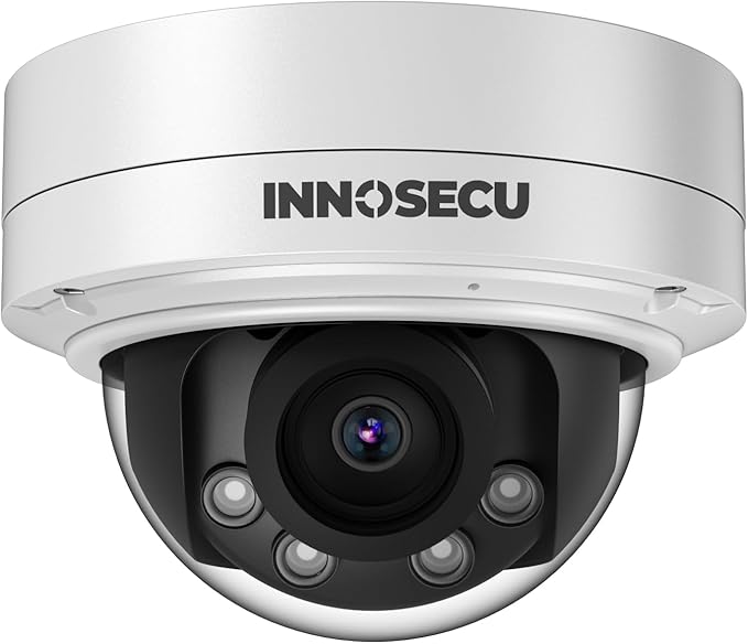 Vandal-Proof Dome PoE Camera 5MP, Outdoor Security Surveillance Camera, Motorized Lens 2.8~12mm, Night Vision Up to 120ft, Built-in Mic, Human/Vehicle Detection, No PT Supported, IND5GR57Z