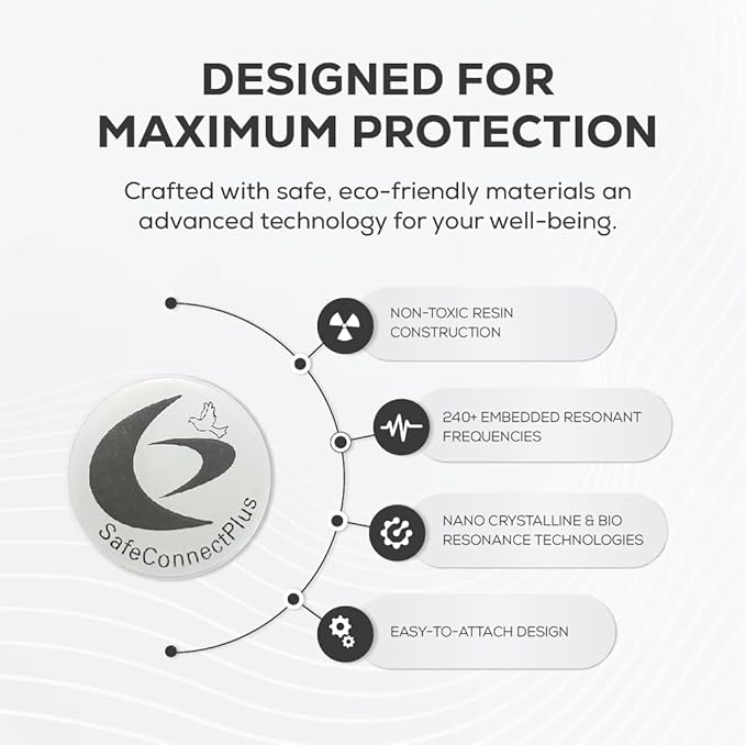 Pack of 6 EMF Stickers for Cell Phone- 5G Ready Harmonizer Stickers Proudly Made in USA for Cell Phones, Laptops or Tablets- EMF mega Shield for All Electronic Devices(Silver-White)