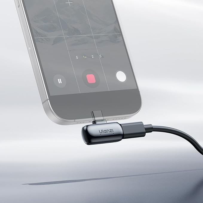 ULANZI A200 Mini Mic Wireless Lavalier Lapel Microphone for iPhone 17/16/15 Type-C, 48kHz/24-bit, Plug & Play, Smart Noise Cancelling, Digital Display, 30H Battery for Video Recording