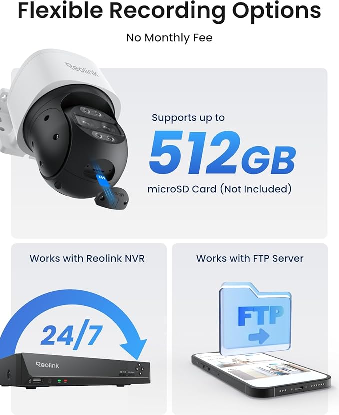 REOLINK PTZ Security Camera System 4K, IP PoE 360 Camera with Dual-Lens, Auto 6X Hybrid Zoomed Tracking, 355 Pan & 90 Tilt, Outdoor Surveillance, AI Detection, TrackMix PoE