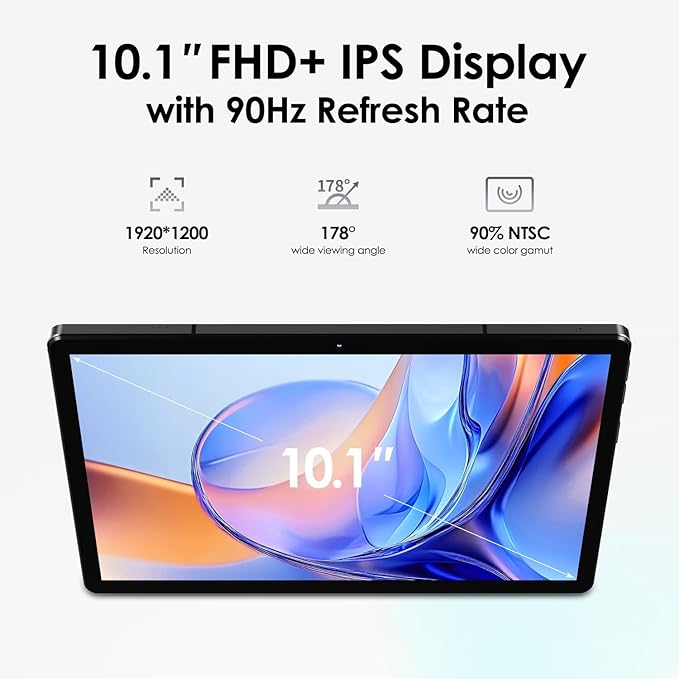 kinstone 10.1" 4G LTE Android Tablet with 8GB RAM & 128GB Storage (1TB Expandable) - Octa-Core Chip, 8000mAh Battery, Dual SIM Slots, Metal Body - Best Amazon Tablet for Work & Play