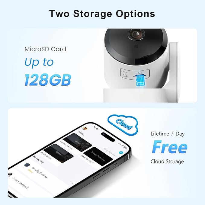 Pet Camera, Baby Camera, 2K 360° Home Security Camera, Night Vision, 2-Way Audio, AI Motion Detection, Works with Alexa & Google Assistant, Support 2.4GHz & 5GHz WiFi
