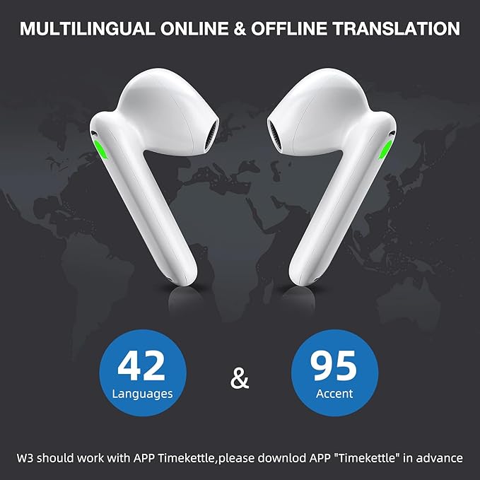 Timekettle WT2 Edge W3 Translator Device,Bidirection Simultaneous Translation, Translator Earbuds with 40 Languages, Real time Translator,Fast Reaction with Revolutionary Al Tech, Online Version