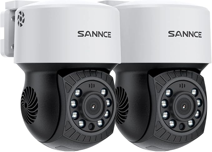 SANNCE 2 Pack 1080P PT Dome Camera, Pan/Tilt Outdoor Security Camera 2MP, 30M Night Vision for Analog CCTV Surveillance System, Remote Access