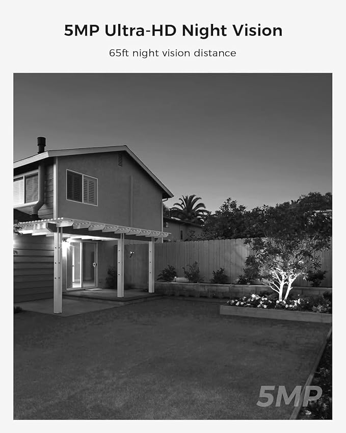 Hiseeu 2.5K 5MP WiFi Security Camera System Outdoor,Expandable 16CH 8MP NVR, 1TB HDD,Spotlight,2 Way Audio, IP66 Waterproof, Motion Alert, DC Power Plug-in, 24/7 Recording