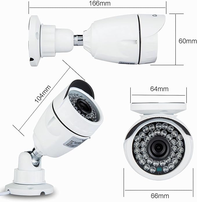 Eversecu 4 Channel Security Camera System 1080P DVR and 4pcs HD Weatherproof Cameras, Night Vision, Motion Alert, Smartphone, PC Easy Remote Access, 500GB HDD Preinstalled, Premade Cables Included