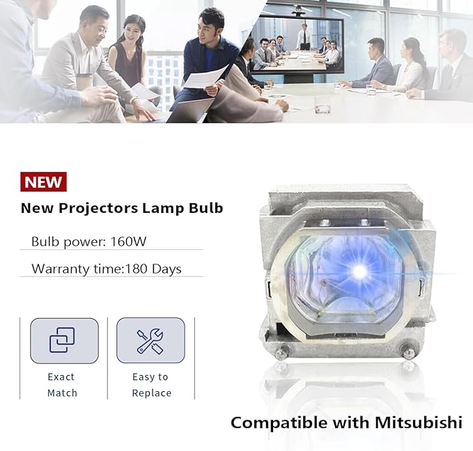VLT-HC5000LP/VLT-HC7000LP/RLC-032 Replacement Projector Lamp Bulb Compatible with Mitsubishi for HC4900 /HC5000 /HC5000(BL) /HC5500 /HC6000 /HC6000(BL) /HC4900W Projectors
