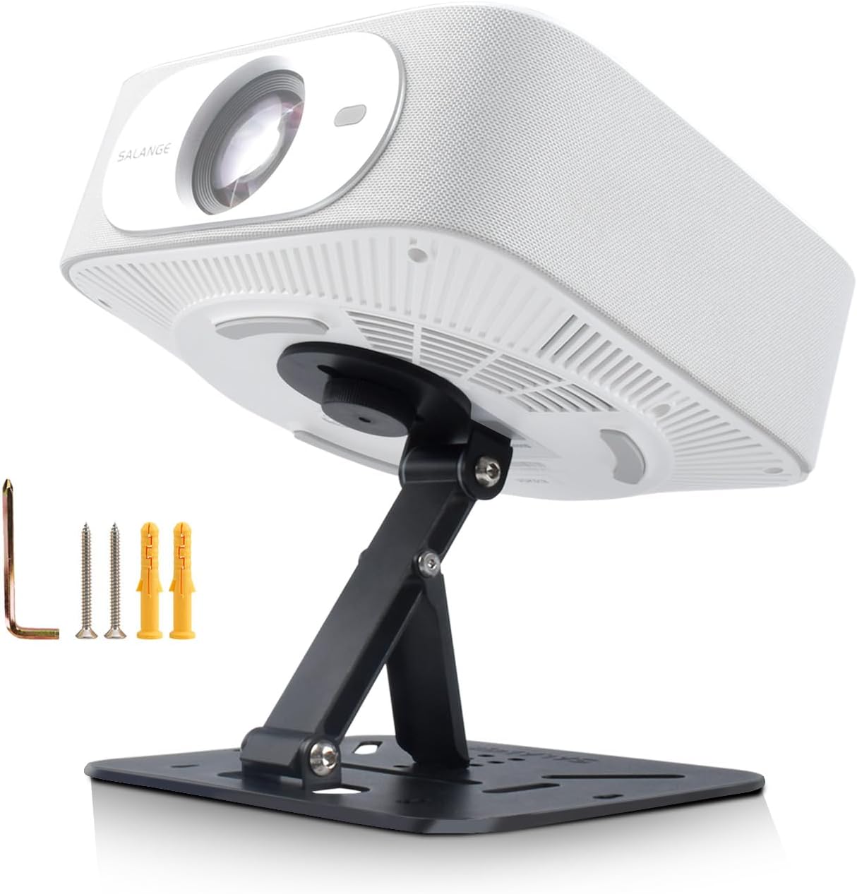 3-in-1 Projector Stand Table, Desk, Wall and Ceiling Mount with 1/4-Inch Screw, Foldable, Easy Setup, Compact Portable, Height Adjustable and Compatible with Most Projectors for Home,Outdoor,Office