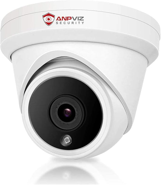 Anpviz 5MP IP PoE Dome Security Camera with Mic/Audio, Turret Camera Outdoor with Human Detection, IP66 Weatherproof, 100FT Night Vision, 2.8mm Wide Angle, Full Metal for Business (U Series)