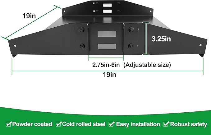 Server Rack Shelf-Rack Mount Cantilever Tray,2-Post Server Rack Shelf - Center Mount,for 19" Network Rack- Heavy Duty Steel - Weight Capacity 150lb-2U H 19" D/ 2 Pieces Packaging (2U19, 19INCH)