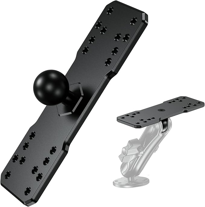 BRCOVAN 1'' Ball Fish Finder Mount, Aluminum Alloy Universal Marine Electronic Plate, Fit for RAM Mounts B Size 1 Inch Ball Double Socket Arm, Fit for Garmin, Lowrance, Humminbird, Raymarine and More