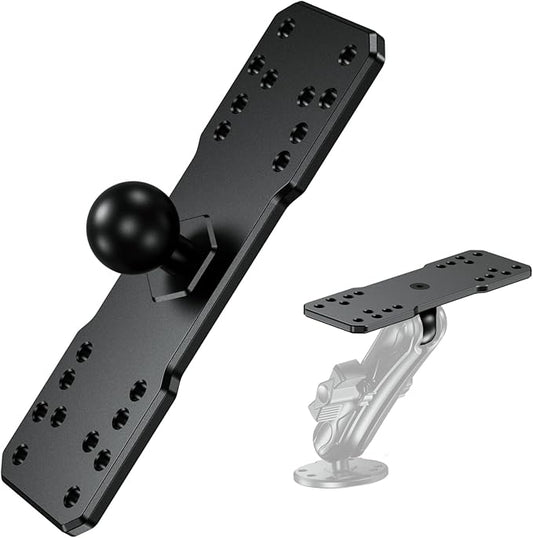 BRCOVAN 1'' Ball Fish Finder Mount, Aluminum Alloy Universal Marine Electronic Plate, Fit for RAM Mounts B Size 1 Inch Ball Double Socket Arm, Fit for Garmin, Lowrance, Humminbird, Raymarine and More