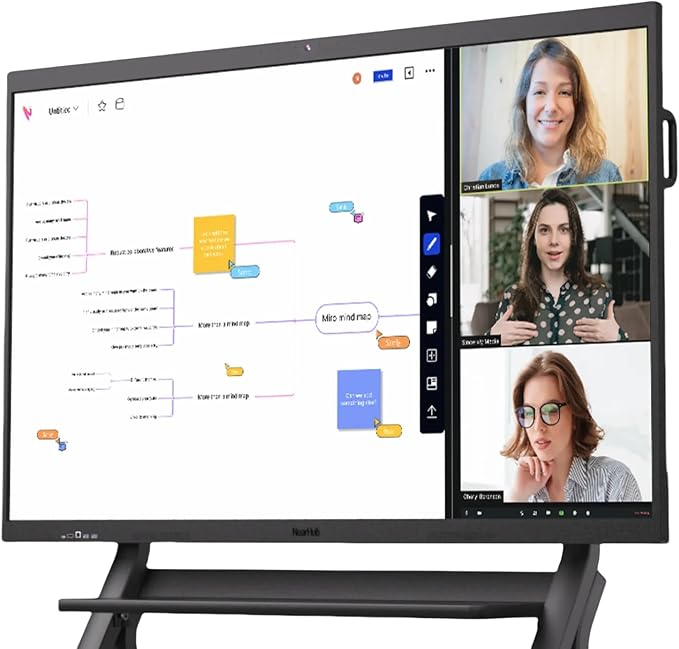NearHub Board S Pro 75" 4K UHD Smart Board 16GB +128GB Windows 11 for Classrooms &Hybrid Work,Built-in 4K Camera+8 Mics+2 Speaker,Real-time Collaboration&Casting,Open App Ecosystem(Board+Wall Mount)