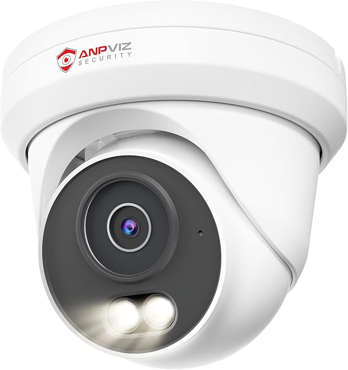 Anpviz 6MP PoE IP Camera, 3K Full Metal Turret Security IP Camera Outdoor Indoor, Smart Dual Light Color Night Vision, AI Human Vehicle Detection, Built-in Mic, 2.8mm Lens, IP66 Waterproof, NDAA
