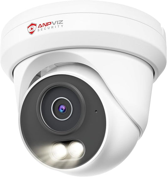 Anpviz 6MP PoE IP Camera, 3K Full Metal Turret Security IP Camera Outdoor Indoor, Smart Dual Light Color Night Vision, AI Human Vehicle Detection, Built-in Mic, 2.8mm Lens, IP66 Waterproof, NDAA