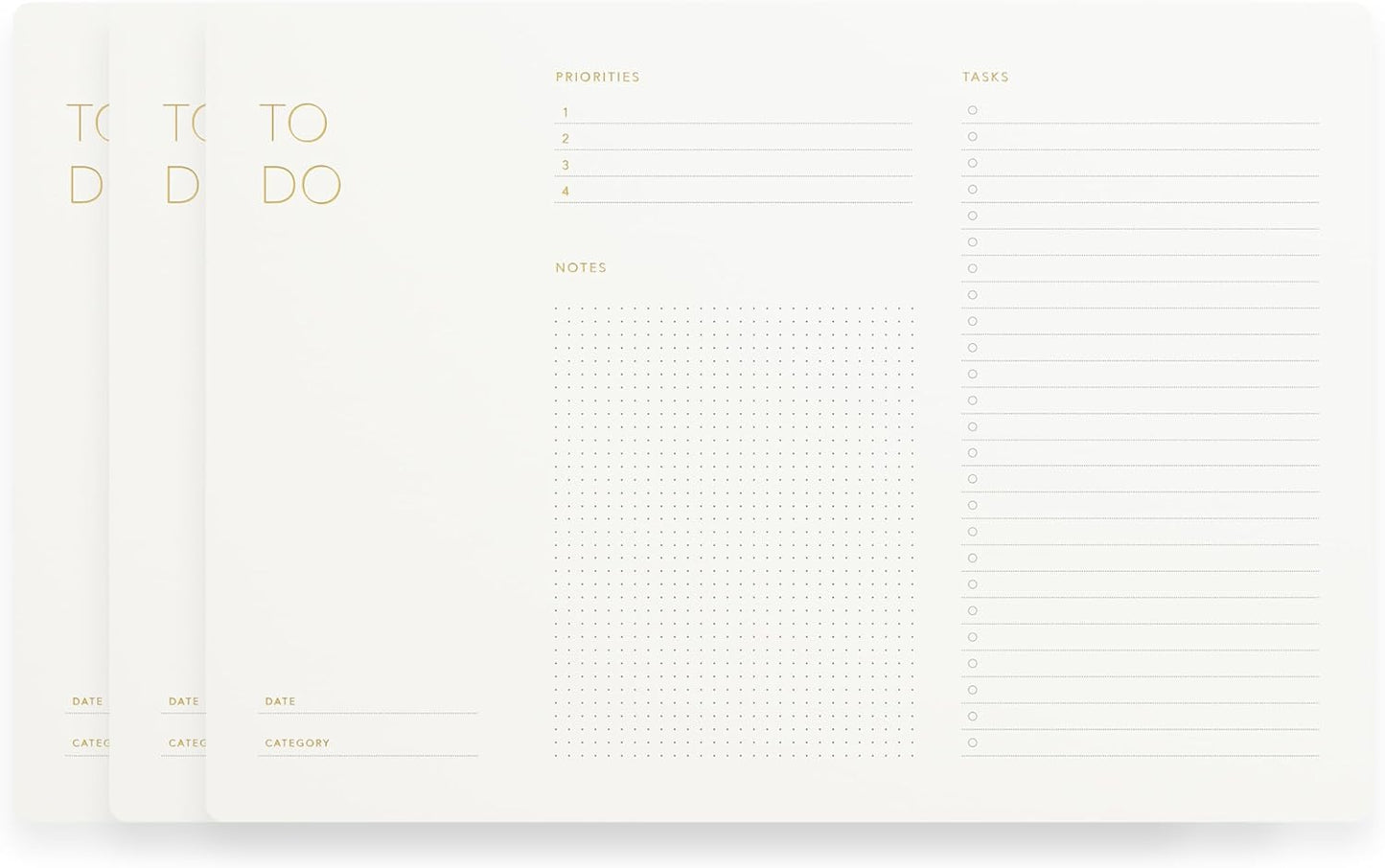 Elegant To Do List Notepad with Mouse Pad Feature, 3 Pack, 11.22" x 7.87", 50 Tear-Off Sheets (50 Each), Gold Foiled, Daily Planning, Eco-friendly To Do List Planner, FSCâ¢ Certified To Do List Notebook for Work