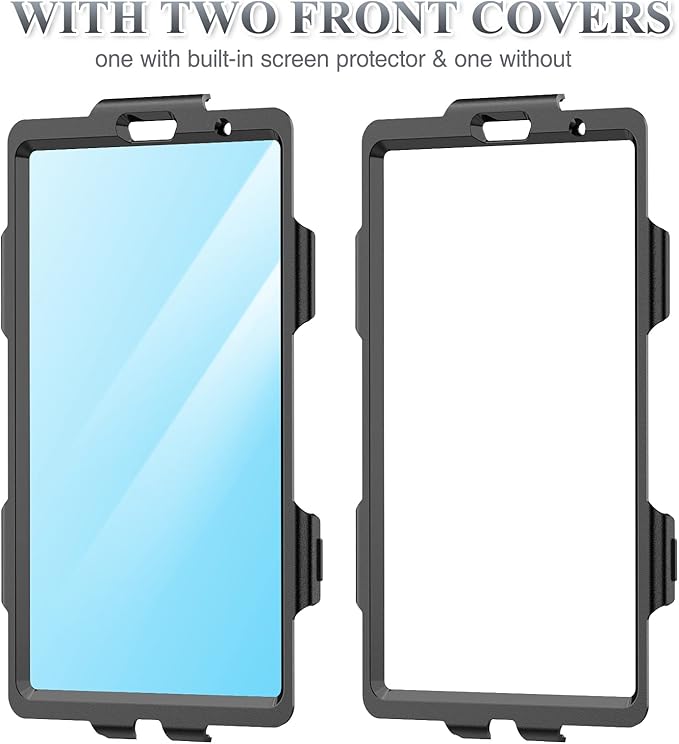 SEYMAC stock Case for Samsung Galaxy Tab A7 Lite 8.7'' with Screen Protector Pencil Holder [360 Rotating Hand Strap] &Stand, Drop-Proof Case for Samsung A7 Lite 2021 SM-T220/T225/T227, Orange/Black