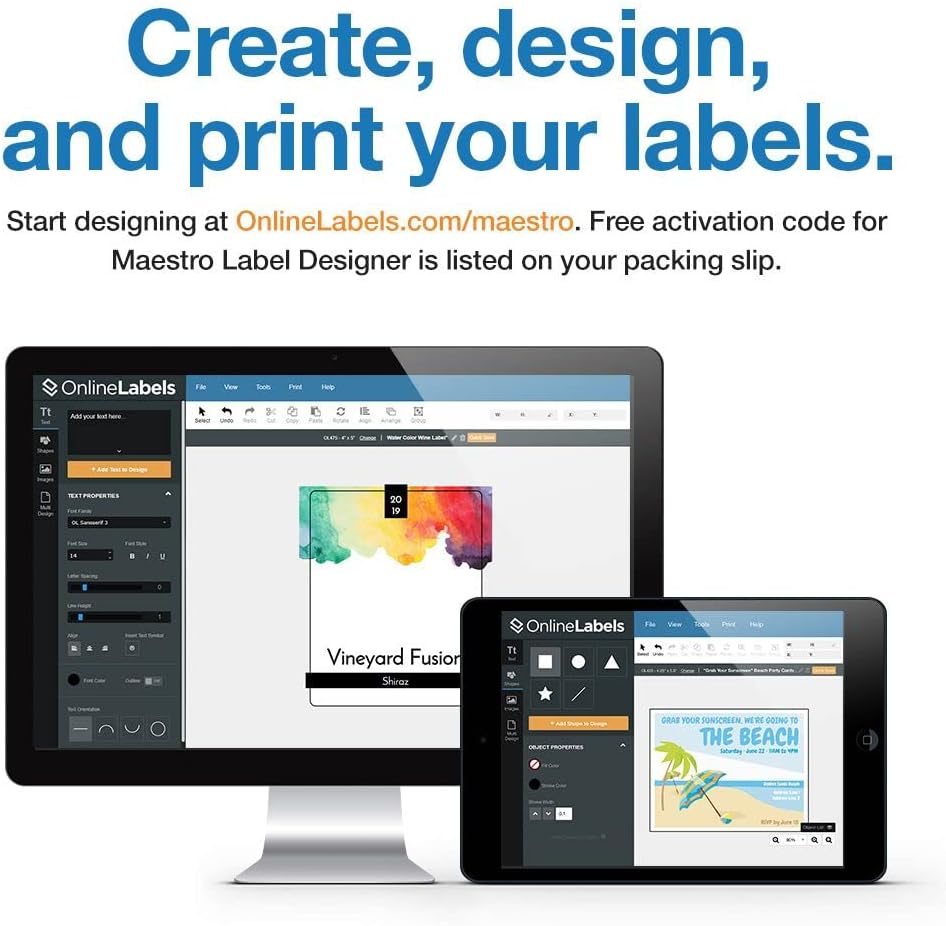 2 x 1 Rectangle Barcode Labels - Pack of 80,000 Labels, 2,000 Sheets - Inkjet/Laser Printer - Online Labels