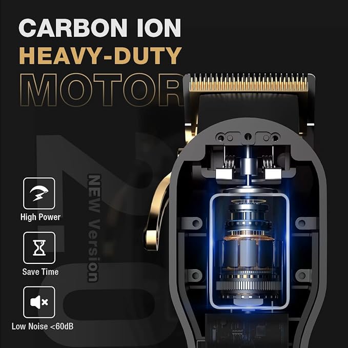 SUPRENT PRO Professional Hair Clippers for Men- Hair Cutting Kit & Zero Gap T-Blade Trimmer Combo- Cordless Barber Clipper Set with LED Display for Mens Gifts(Black)