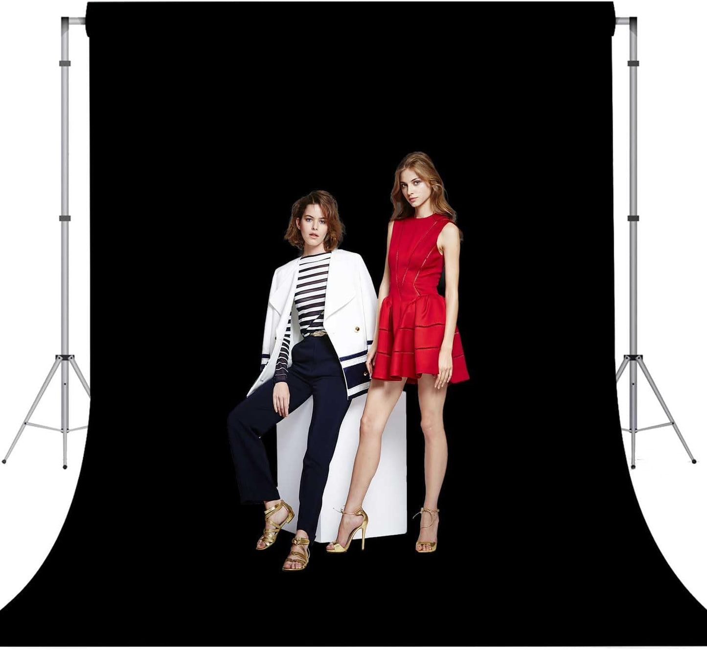 Black Photo Backdrop for Photoshoot Black Background for Photography Photo Backdrop Curtain for Party 8 x 10 FT