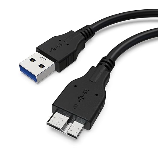 USB A to Micro B Cable, 5Gbps External Hard Drive Cable Cord USB 3.0 to Micro B Lead Compatible with Nikon Canon Camera, Western, WD Elements, Seagate Expansion, Toshiba Canvio, Westgate