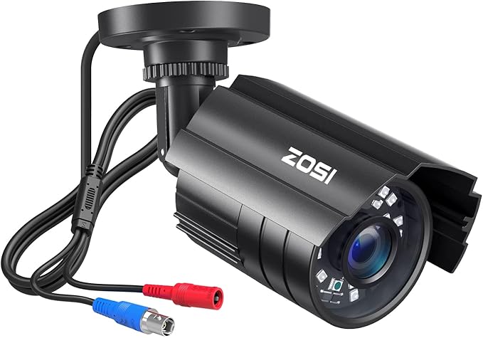 ZOSI 1080P HD TVI Security Camera for Home Office Surveillance CCTV System, 2MP Outdoor Indoor Weatherproof Bullet BNC Camera with Metal Housing, Night Vision, for 1080P/5MP/4K HD-TVI Analog DVR