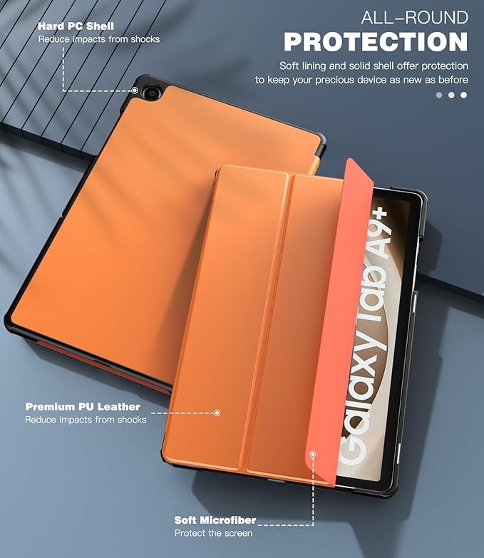 TiMOVO Case for Samsung Galaxy Tab A9+/A9 Plus 11 Inch 2023, Slim Lightweight Stand Hard Back Shell Protective Cover for Galaxy Tab A9+ Tablet SM-X210/X216/X218, Auto Wake/Sleep, Almond Yellow