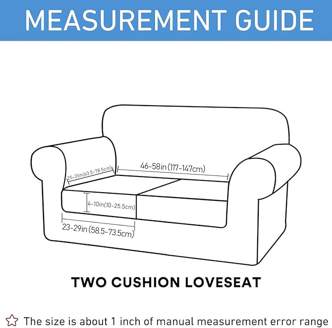 hyha Waterproof Couch Cushion Covers, Stretch Sofa Couch Seat Slipcover for Dog Washable, Non-Slip Waterproof Outdoor Cushion Covers for Patio Furniture Replacement (2 Pieces, Grey)