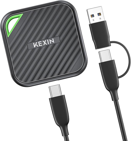 KEXIN External SSD 1TB USB C Portable SSD Up to 2000MB/s External Solid State Drive USB 3.2 Gen 2x2 Type-C Portable Solid State Drive for PC Mac Game Console