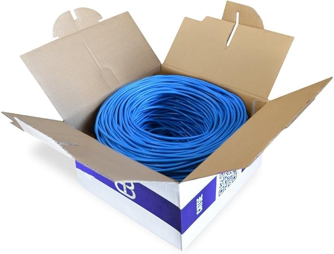 Dripstone 600001 1000ft CAT5e 4/UTP Ethernet LAN Cable 24AWG Network Wire (Blue)
