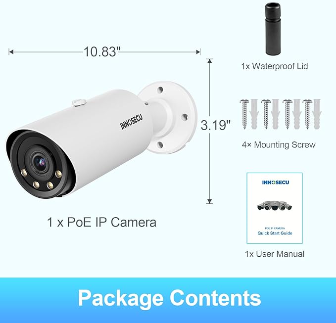 Bullet PoE Camera, 5MP IP Security Camera Outdoor, Motorized Lens 2.8~12mm 4X Optical Zoom, Smart Dual Light Color Night Vision up to 120ft, Built-in Mic, Human&Vehicle Detection, INB5GD57Z
