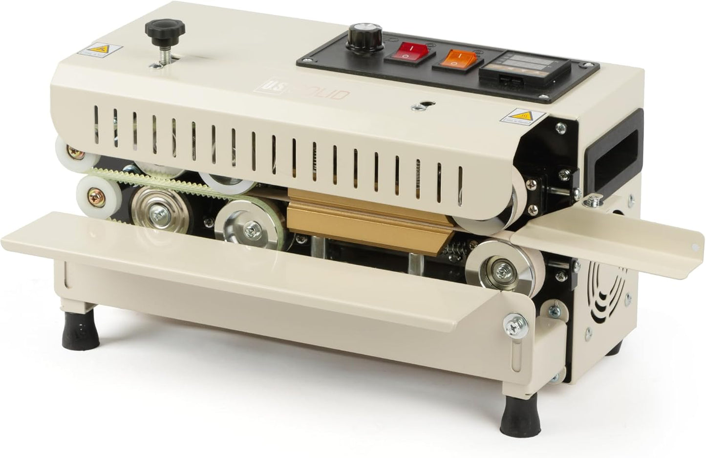 U.S. Solid Continuous Bag Band Sealer Sealing Machine, Automatic Horizontal Band Sealer with Digital Temperature Control for 0.02~0.5mm PVC Bags Films 110V/60HZ