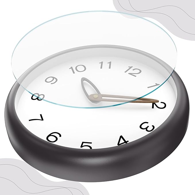 Modern Wall Clock,Battery Operated,Tempered Glass,12" Silent Clocks for Living Room,Bedroom,Kitchen,Bathroom - Stylish Home Decor Gift (Space Gray)