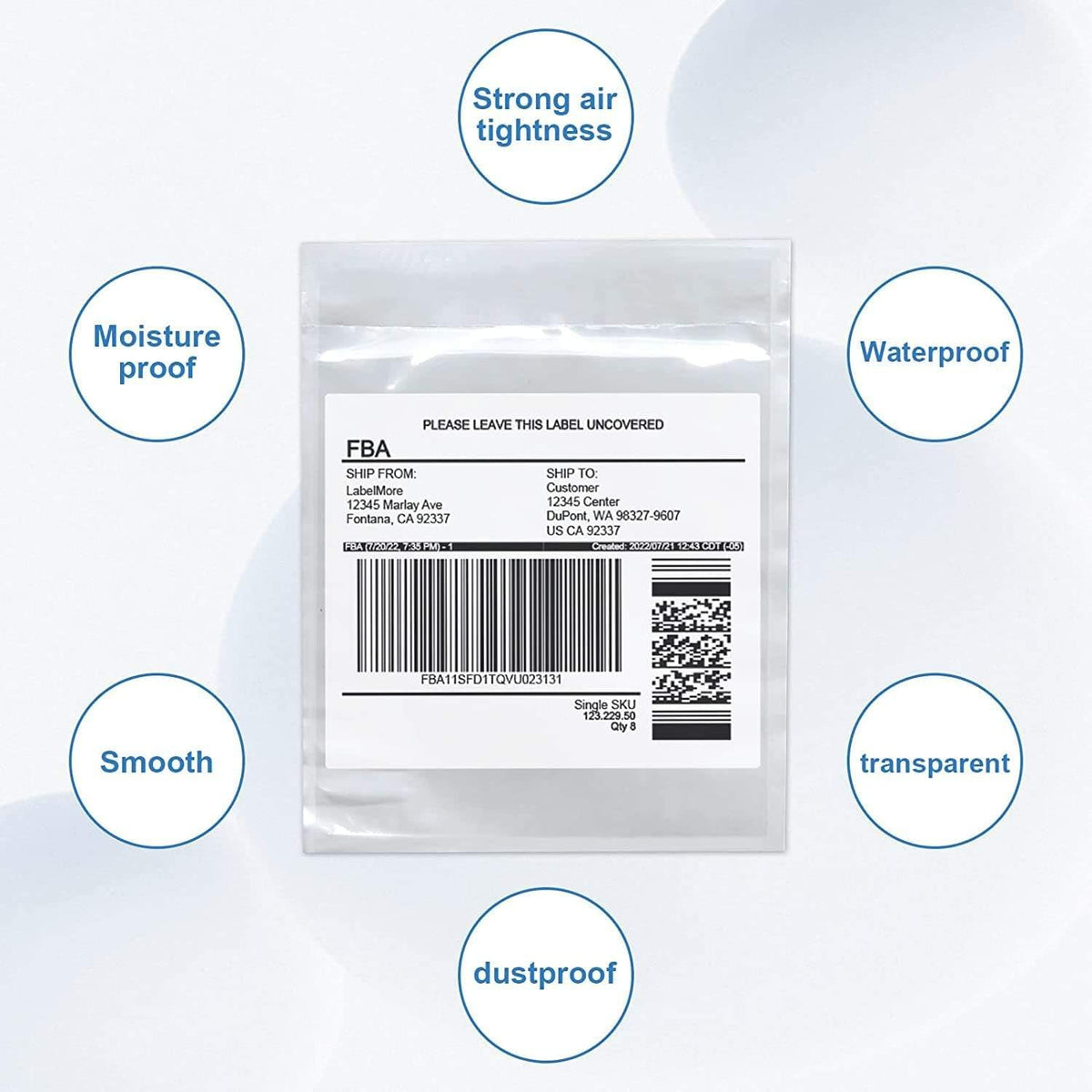 1000 Pcs-7.5x5.5 Packing List Mailing Envelopes: 7.5x5.5in (14x19cm), 1000 Pcs. Clear Adhesive Shipping Label Sleeves for Small Businesses