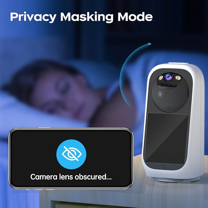 JOOAN 5G WiFi Security Camera Indoor with Screen 2K 360° PTZ Surveillance Camera Plug-in Home IP Cam for Baby Elderly SD Card Cloud Storage Motion Detection Auto Tracking 2 Way Video, Color Night