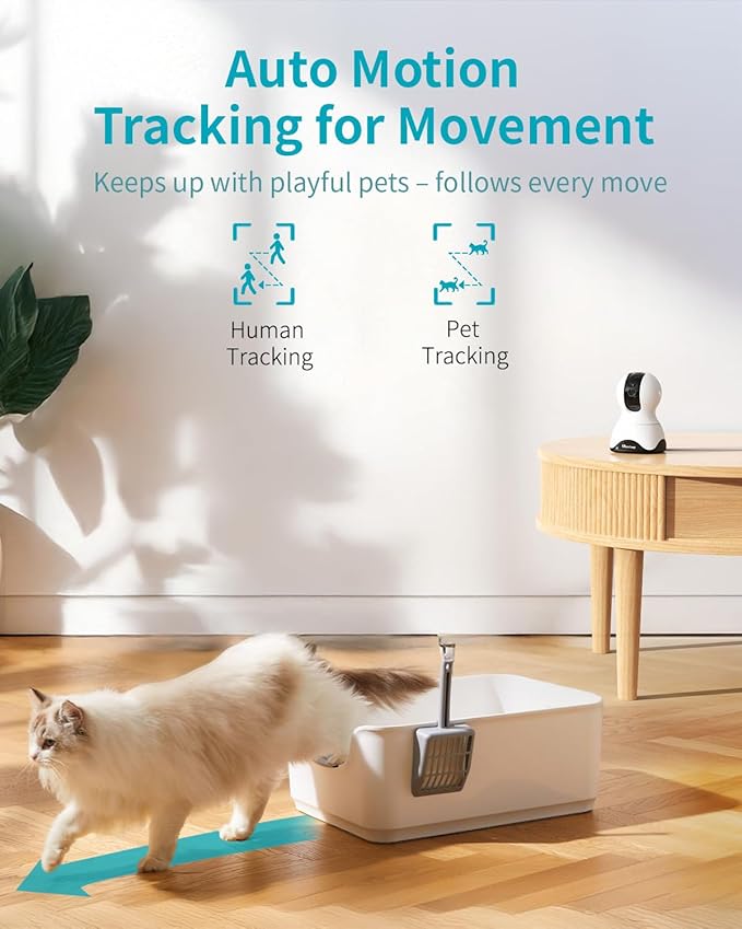 VIMTAG 4K UHD Cameras for Home Security - Indoor Pet Camera, 360° Pan/Tilt Dog Camera with Phone App for Nanny/Baby/Room, Night Vision, Free AI Detection & Motion Tracking, 5G/2.4GHz WiFi, 2-Way Audio