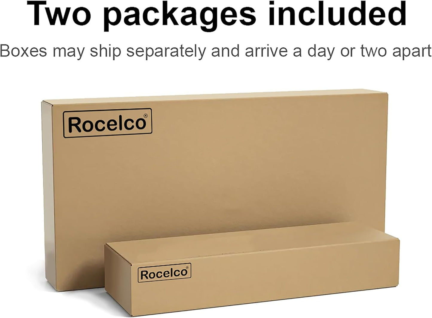 Rocelco 45" Height Adjustable Standing Desk Converter with Premium Dual Monitor Mount and Slide Out Retractable Keyboard Tray - Sit Stand Up Triple Screen Tabletop Riser - Black (R ADRB-45-MA2)