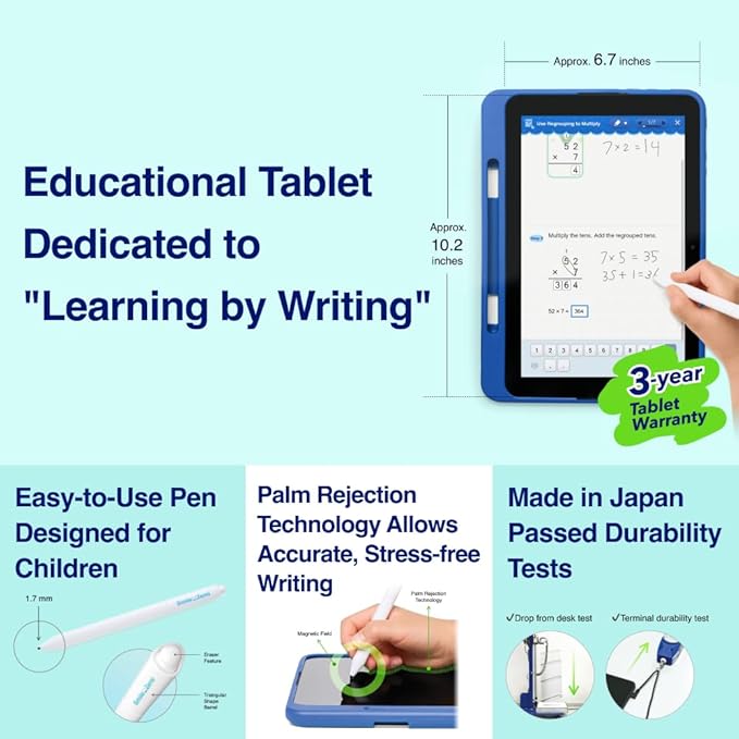 Dedicated Learning Tablet | Personalized Independent Study, 12-Month Subscription Included, Access All K–5 Lessons Math & ELA | No Browser, Games or Ads | 10.1” Display, Pen & Cover(Green)