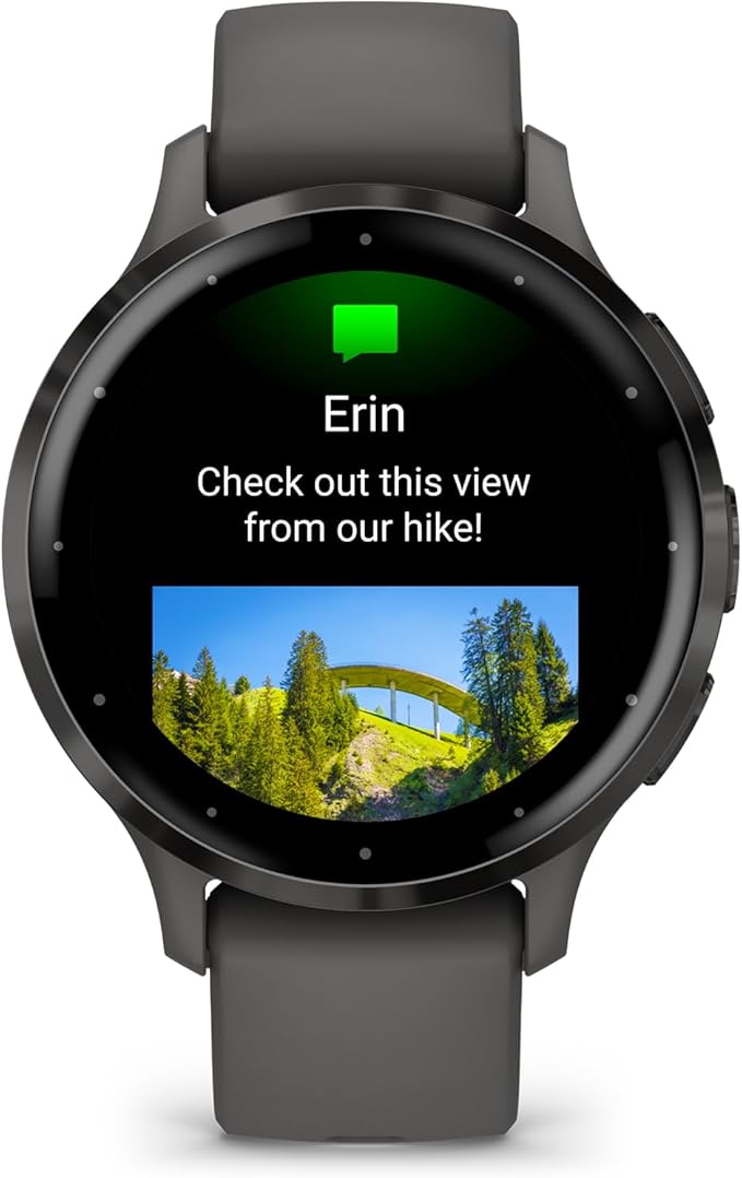 Garmin Venu 3S Running GPS Smartwatch with AMOLED Display, Advanced Health, Fitness Features, Up to 14 Day Battery Life with Signature Series Modern Power Stand | Slate with Pebble Gray Silicone Band